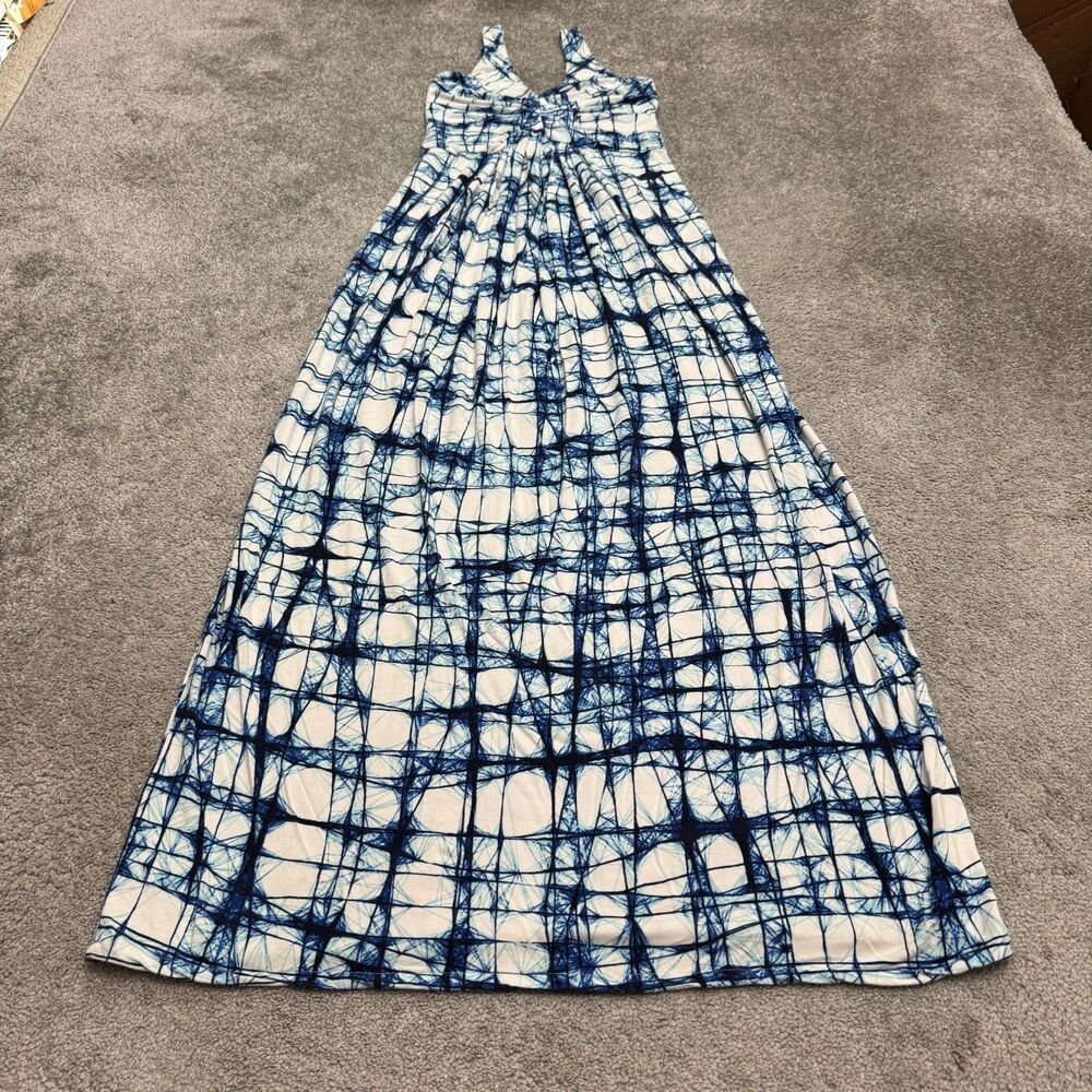 Tart Collections Tie Dye Maxi Dress Womens M Blue White Modal Stretch Sleeveless